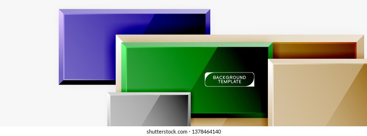Square geometric composition, vector blocks background