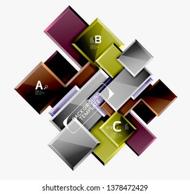 Square geometric composition, vector blocks background
