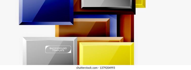Square geometric composition, vector blocks background