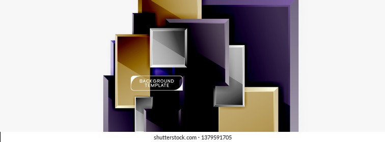 Square geometric composition, vector blocks background
