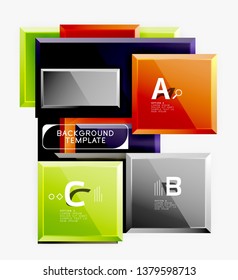 Square geometric composition, vector blocks background