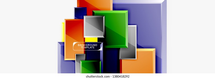 Square geometric composition, vector blocks background
