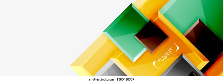 Square geometric composition, vector blocks background