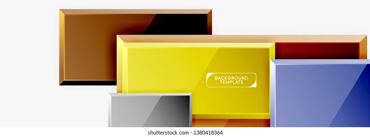 Square geometric composition, vector blocks background