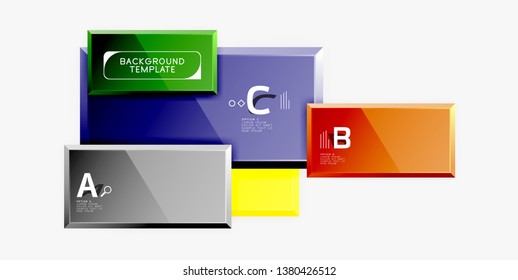 Square geometric composition, vector blocks background