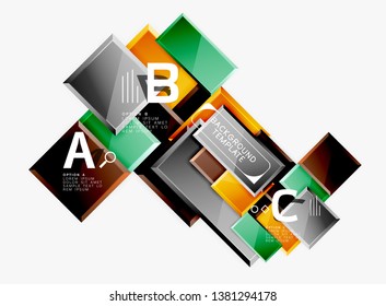 Square geometric composition, vector blocks background
