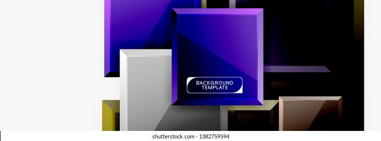Square geometric composition, vector blocks background