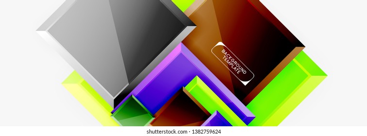 Square geometric composition, vector blocks background