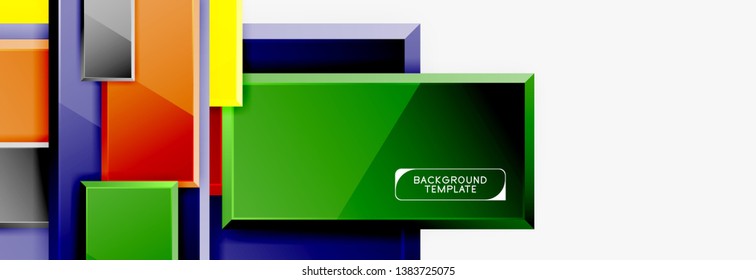 Square geometric composition, vector blocks background