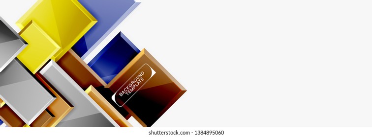 Square geometric composition, vector blocks background
