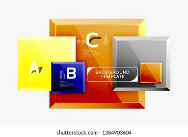 Square geometric composition, vector blocks background