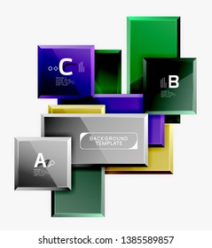 Square geometric composition, vector blocks background