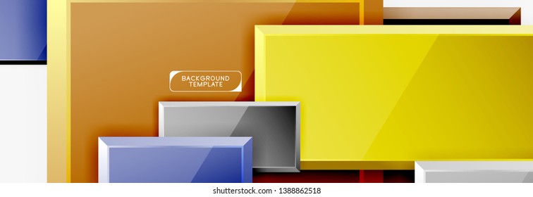 Square geometric composition, vector blocks background