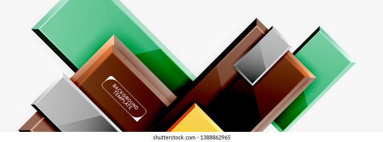 Square geometric composition, vector blocks background