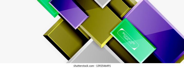 Square geometric composition, vector blocks background