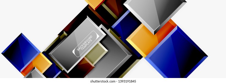 Square geometric composition, vector blocks background