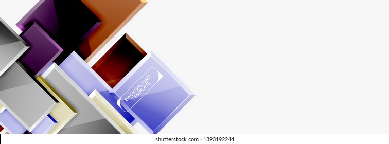 Square geometric composition, vector blocks background