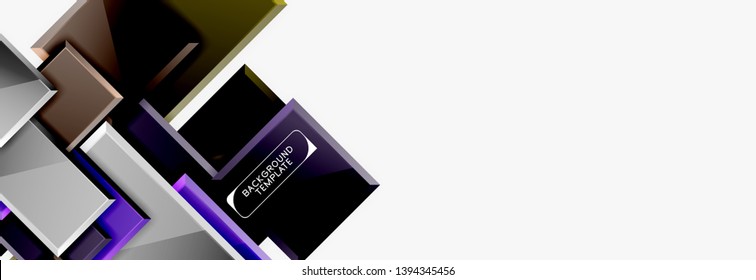 Square geometric composition, vector blocks background