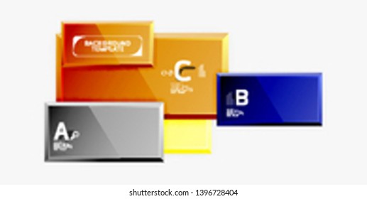 Square geometric composition, vector blocks background