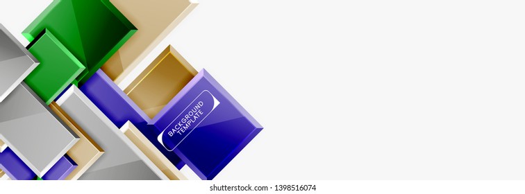 Square geometric composition, vector blocks background