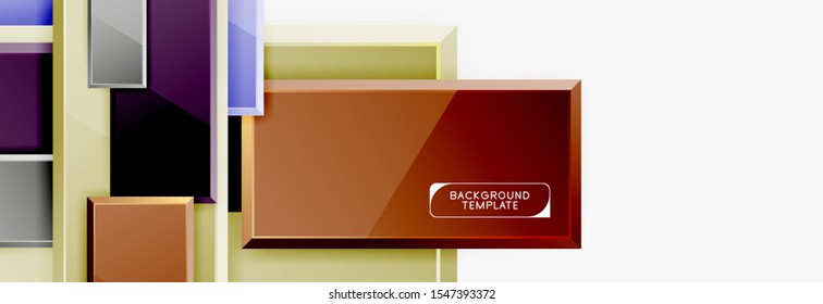 Square geometric composition, vector blocks background