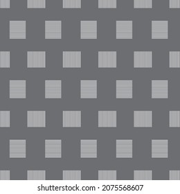 Geometrische quadratische Muster aus geraden, weißen Linien auf grauem Hintergrund, Vektorgrafik, Textilien, Stoffe, dekorativ, Notebook-Abdeckung, Geschenkverpackung, Overlay, geometrischer
