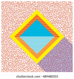 Square geometric design with shadow. Graphic background