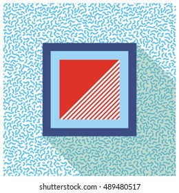 Square geometric design with shadow. Graphic background