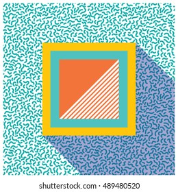 Square geometric design with shadow. Graphic background