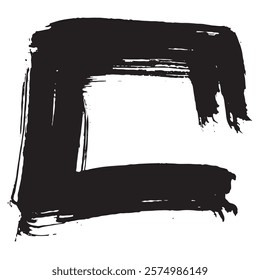 square geometric figure made with large, rough strokes of a brush brush, for various designs and business ideas