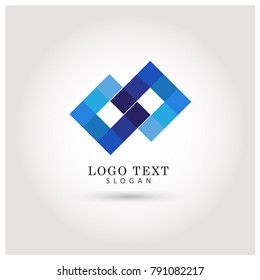 Square & Geometric Logo. Symbol & Icon Vector Template.