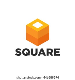 Square geometric modern and progressive logo template
