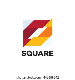 Square geometric modern and progressive logo template
