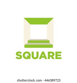 Square geometric modern and progressive logo template

