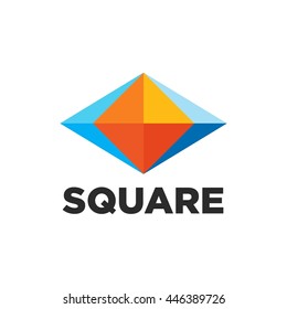 Square geometric modern and progressive logo template
