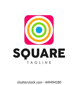Square geometric modern and progressive logo template