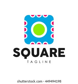 Square geometric modern and progressive logo template