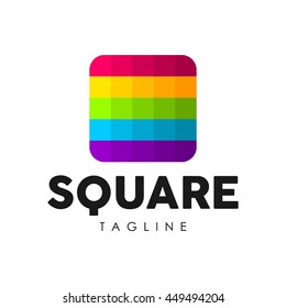 Square geometric modern and progressive logo template