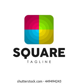 Square geometric modern and progressive logo template