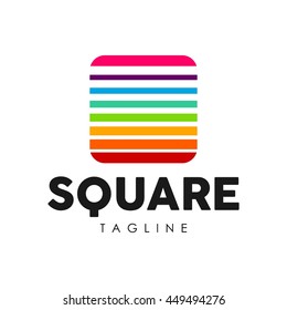 Square geometric modern and progressive logo template