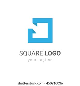 Square geometric modern and progressive logo template