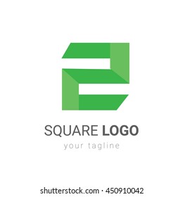 Square geometric modern and progressive logo template