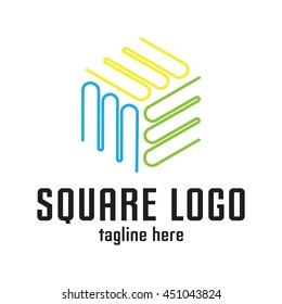 Square geometric modern and progressive logo template
