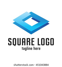 Square geometric modern and progressive logo template