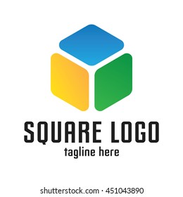 Square geometric modern and progressive logo template
