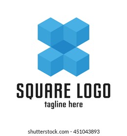 Square geometric modern and progressive logo template