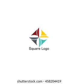 Square geometric modern and progressive logo template