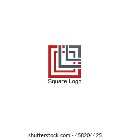 Square geometric modern and progressive logo template
