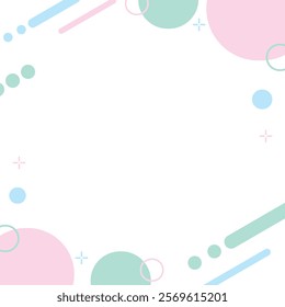 Square geometric pop frame illustration