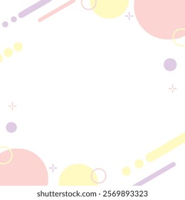 Square geometric pop frame illustration